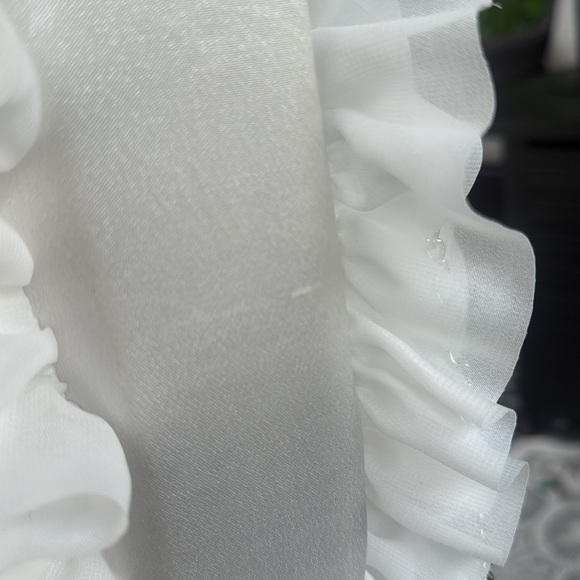 Sincerely Jules, silver rhinestone and white ruffled satchel - Picture 7 of 7